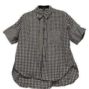 MADEWELL Gingham short sleeve button down top
